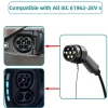 Jatrhg Borne Recharge Voiture Électrique-câble de recharge 22kW / 32A triphasé, 8m, type 2 vers type 2, pour véhicules électriques et hybrides rechargeables