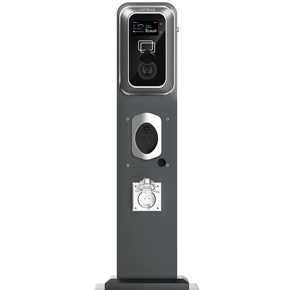 Jatrhg Borne Recharge Voiture Électrique-K2 kit de borne de recharge, 22kW / 32A, triphasé, avec prise de type 2 équipée de shutter pour EV, support inclus
