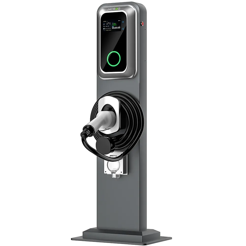 Jatrhg K1 kit de borne de recharge, 7,2 kW / 32 A, monophasé, avec câble type 2 de 8 m pour véhicules électriques, support inclus