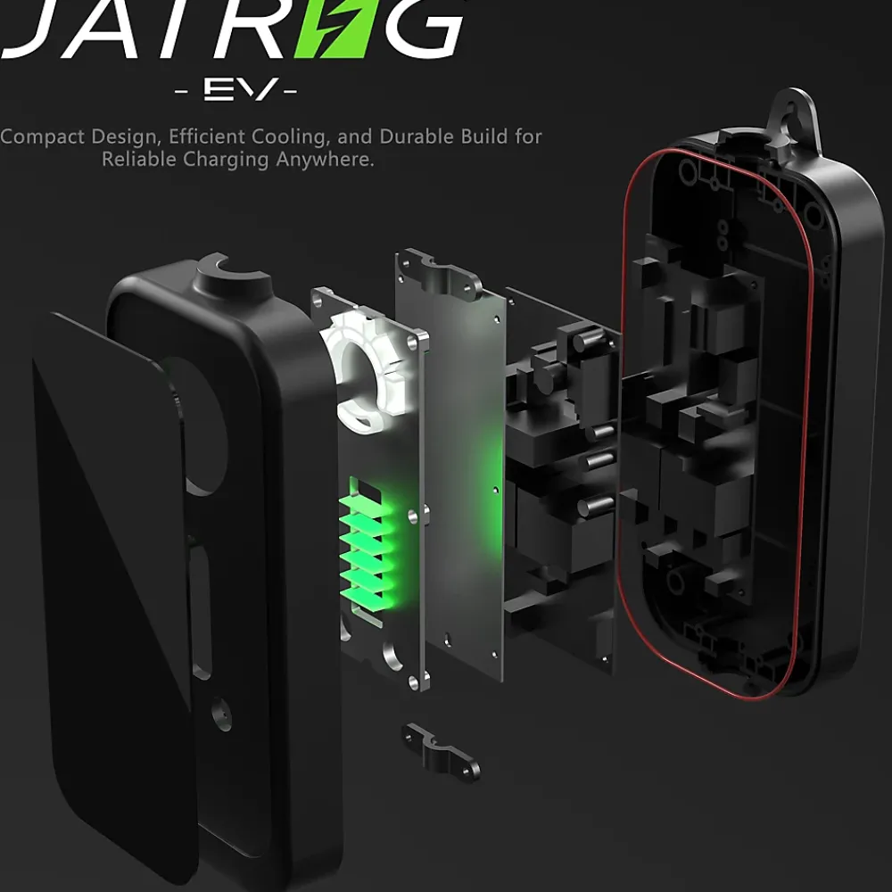 Jatrhg P1 chargeur portable réglable de 3,6kW à 1,5kW / 16A à 8A monophasé, 5m, type 2, pour véhicules électriques