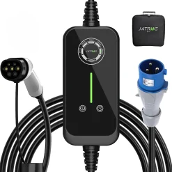 Jatrhg P1 chargeur portable réglable de 7,2kW à 1,5kW / 32A à 8A monophasé, 10m, type 2, pour véhicules électriques