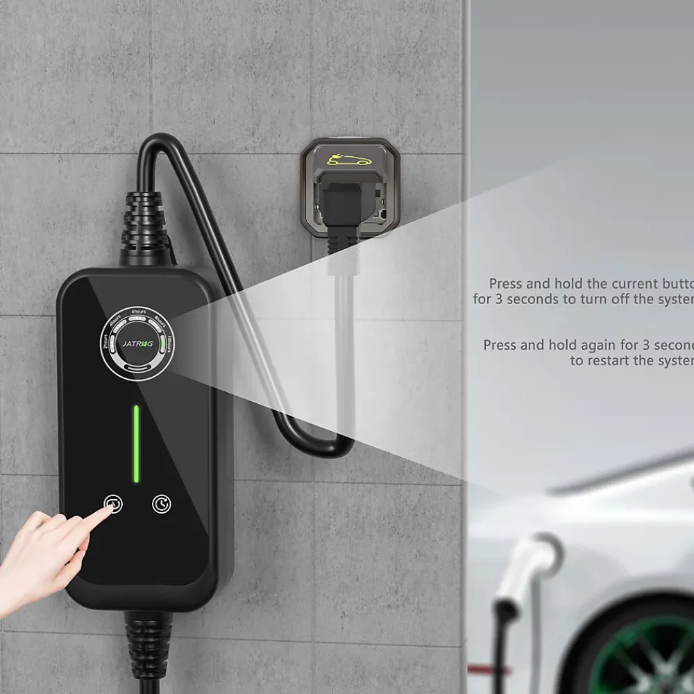 Jatrhg P1 chargeur portable réglable de 7,2kW à 1,5kW / 32A à 8A monophasé, 5m, type 2, pour véhicules électriques