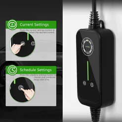 Jatrhg Borne Recharge Voiture Électrique-P1 chargeur portable réglable de 3,6kW à 1,5kW / 16A à 8A monophasé, 20m, type 2, pour véhicules électriques