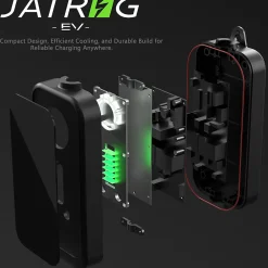 Jatrhg Borne Recharge Voiture Électrique-P1 chargeur portable réglable de 3,6kW à 1,5kW / 16A à 8A monophasé, 20m, type 2, pour véhicules électriques