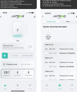 Jatrhg S1 borne de recharge IP66 pour véhicules électriques, 22 kW / 32 A, triphasé, avec câble type 2 de 8 m