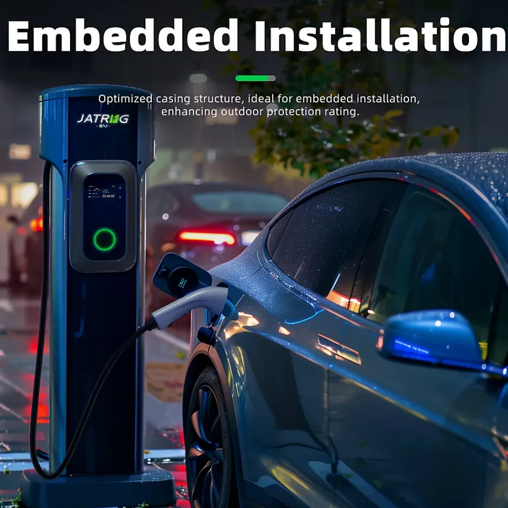 Jatrhg S1 borne de recharge IP66 pour véhicules électriques, 22 kW / 32 A, triphasé, avec câble type 2 de 8 m