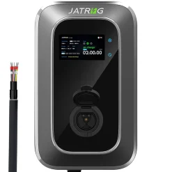 Jatrhg Borne Recharge Voiture Électrique-S2 borne pour véhicules électriques, IP66, avec prise de type 2 équipée de shutter, 11kW / 16A, triphasée