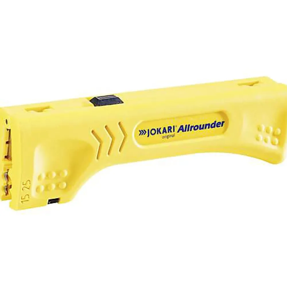 4M Pince À Dénuder-Jokari 30900 Allrounder Dénudeur de câble universel pour câbles ronds, plats et coaxiaux, 130 mm