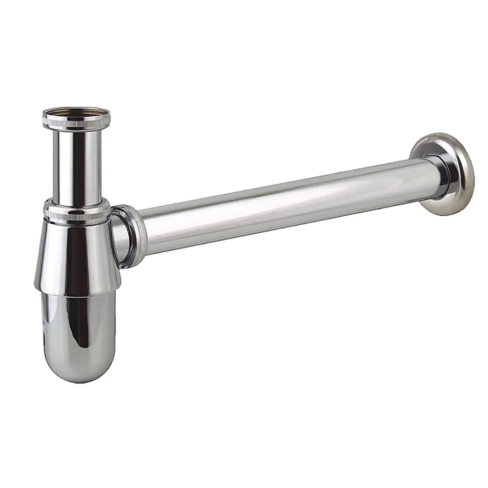 Kibath Siphon rond BOT, finition chrome poli, en laiton