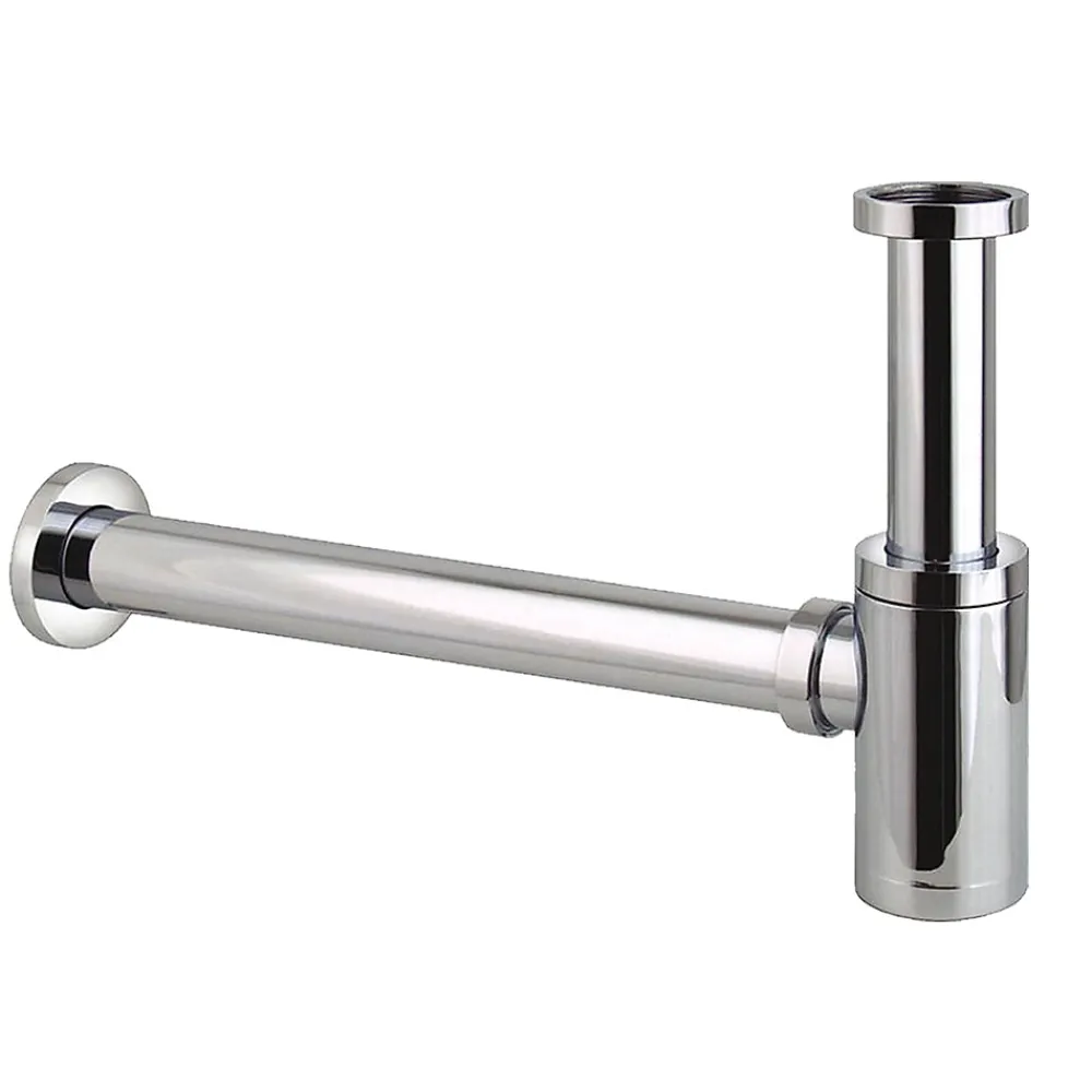 Kibath Siphon rond MIN, finition chrome poli, en laiton