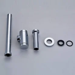 Kibath Siphon rond MIN, finition chrome poli, en laiton