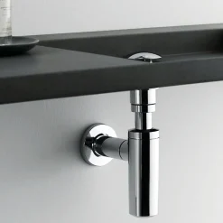 Kibath Siphon rond MIN, finition chrome poli, en laiton
