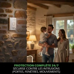 Kyf Kit Alarme autonome détection de mouvement Eclairage alerte intégré détecteur ouverture x3 et télécommande x2