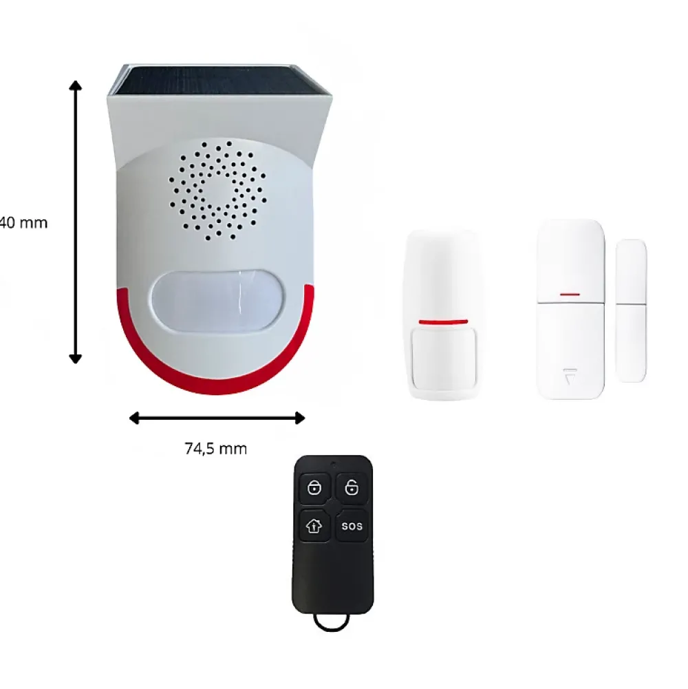 Lifebox Kit alarme autonome extérieure solaire pour garage, chantier