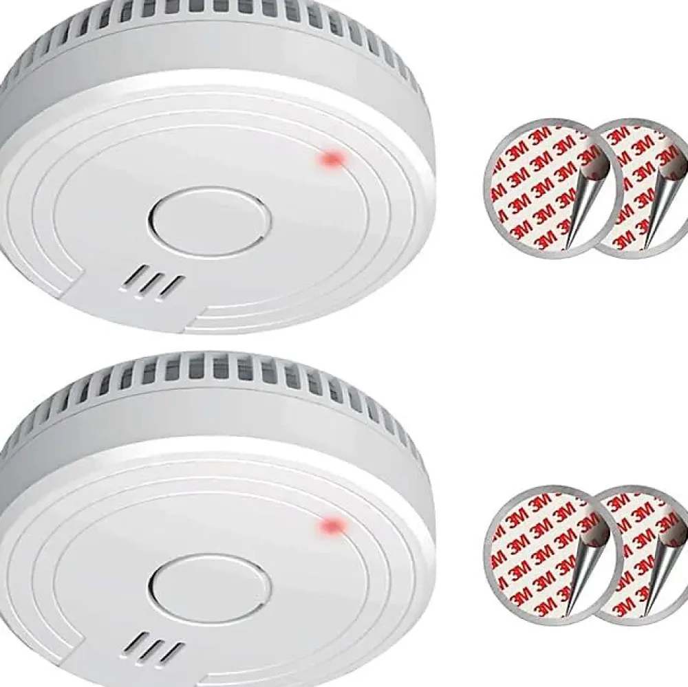 Nature Pro Kit alarme de fumée 2 pièces Kit de Montage magnétique Batterie de 5 Ans Conforme à la Norme européenne Blanc 2 pièces