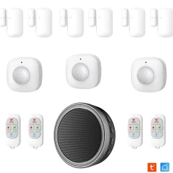 Kyf Alarme Sans Fil-Kit Alarme Etendu Évolutif 868 Mhz connecté Wifi 2,4Ghz avec Sirène 90dB Flash LED intégré (9 zones détectées)