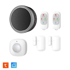 Kyf Kit Alarme Évolutif 868 Mhz connecté Wifi 2,4Ghz avec Sirène 90dB Flash LED intégré