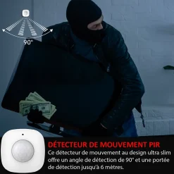 Kyf Kit Alarme Évolutif 868 Mhz connecté Wifi 2,4Ghz avec Sirène extérieur solaire