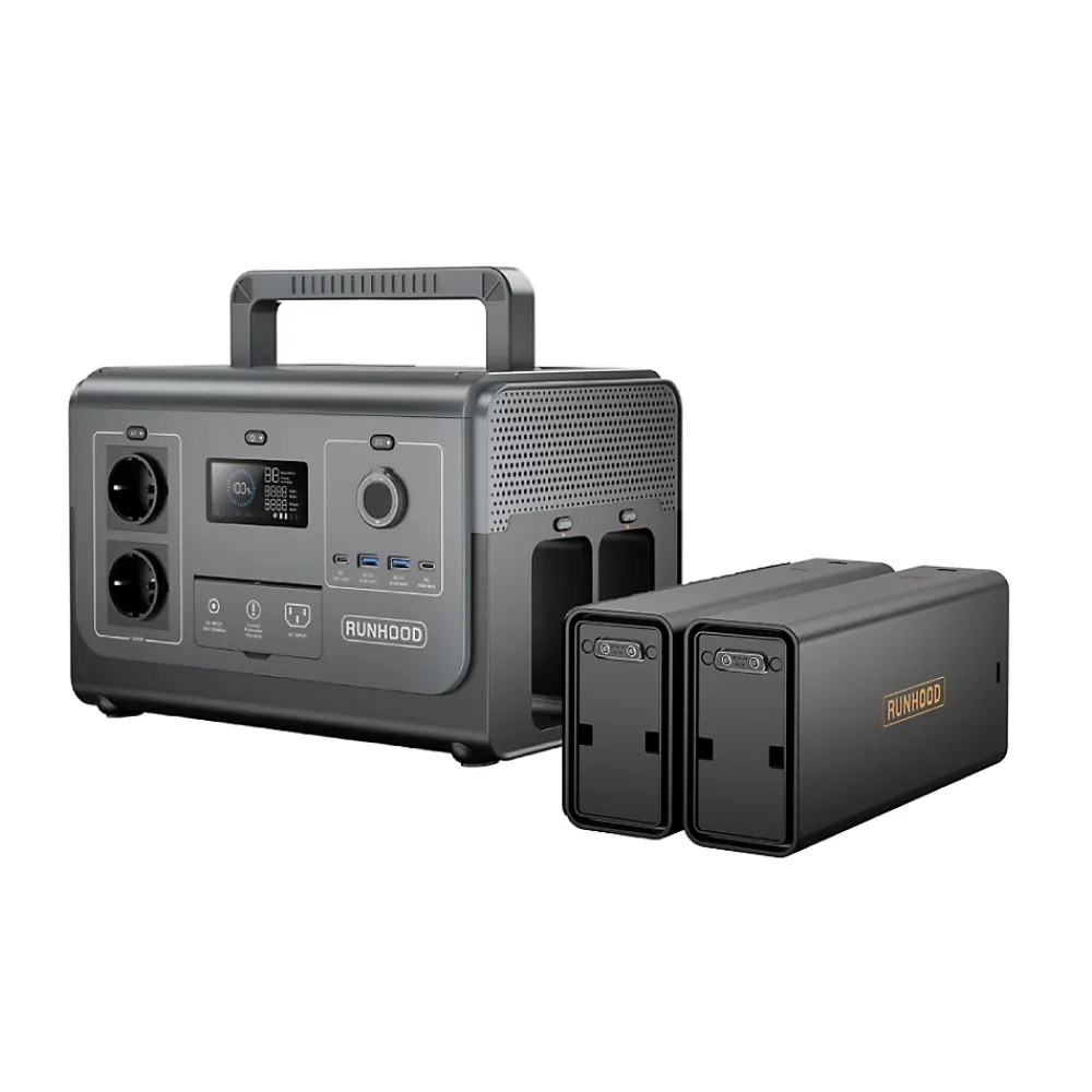 Runhood Panneau Solaire Plug And Play-Kit Atelier Mobile - 1200 W + 648 Wh + 100 W Solaire - Energie Nomade pour Chantier et Reparation