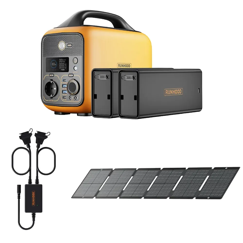 Runhood Kit Chantier Leger - 648 Wh + 100 W Solaire - Energie Portable pour Petit Outillage