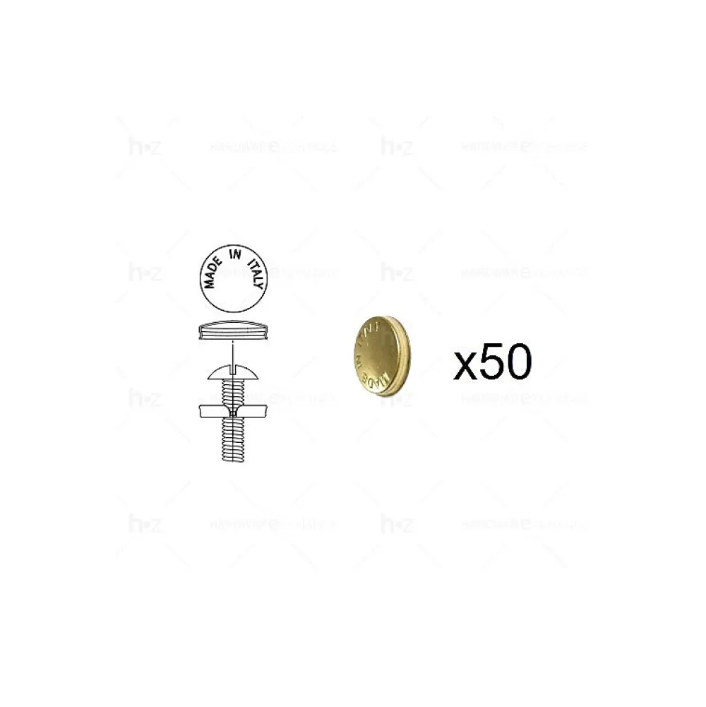 Hardwarexchange 1 kit composés de 50 cache-vis laiton poli, Lot de 6