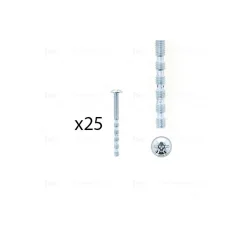 Hardwarexchange 1 kit composés de 25 vis M4X45 mm zinguée Lot de 25