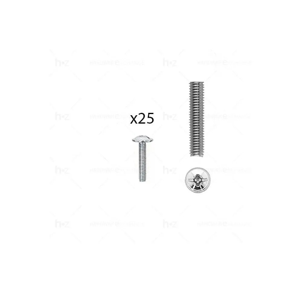Hardwarexchange Vis D'Assemblage De Meuble-1 kit composés de 25 vis M4X20 mm zinguée, Lot de 6