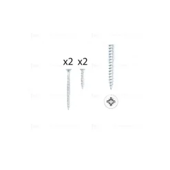 Hardwarexchange 1 kit composés de 2 vis 4x25 mm + 2 vis 4x50 mm argent brillant Lot de 25