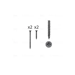 Hardwarexchange 1 kit composés de 2 vis 4x25 mm + 2 vis 4x50 mm Fer noir vintage Lot de 25