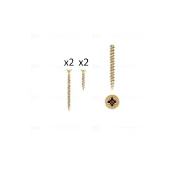 Hardwarexchange 1 kit composés de 2 vis 4x25 mm + 2 vis 4x50 mm Patine royale en or ivoire, Lot de 6
