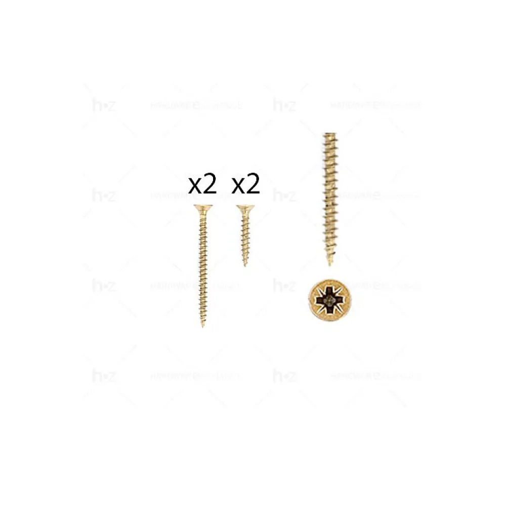 Hardwarexchange Vis D'Assemblage De Meuble-1 kit composés de 2 vis 4x25 mm + 2 vis 4x50 mm Patine royale en or ivoire