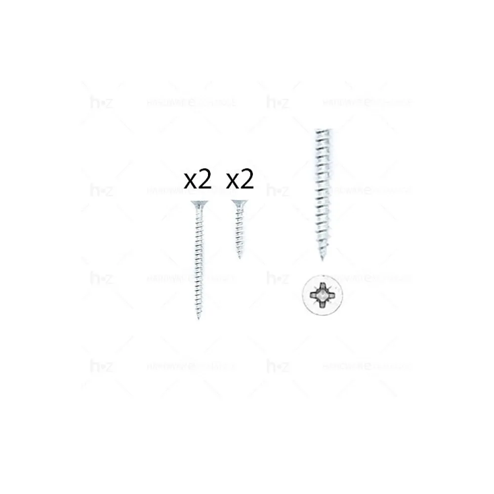 Hardwarexchange Vis D'Assemblage De Meuble-1 kit composés de 2 vis 4x25 mm + 2 vis 4x50 mm Vieil argent brillant
