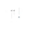 Hardwarexchange 1 kit composés de 2 vis 4x25 mm + 2 vis 4x50 mm Vernis blanc mat