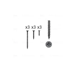 Hardwarexchange 1 kit composés de 3 vis 35x16 + 3 vis 4x25 + 3 vis 4x50 Fer noir vintage Lot de 25