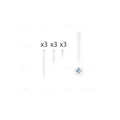 Hardwarexchange 1 kit composés de 3 vis 35x16 + 3 vis 4x25 + 3 vis 4x50 Vernis blanc mat, Lot de 6