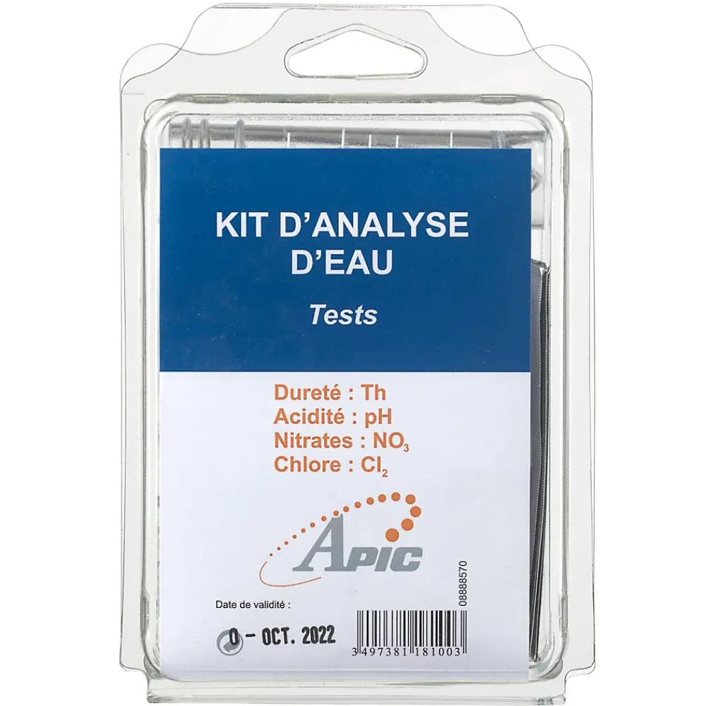 Apic Adoucisseur D'Eau-Kit d'analyses d'eau TH, PH, Nitrate, Chlore