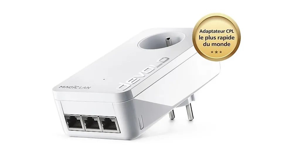 Routeur Et Extension Wifi|Câble Et Connectique Réseau-Kit de 2 adaptateurs CPL 2400 Mbits, Magic 2 LAN triple, avec 3 ports Ethernet