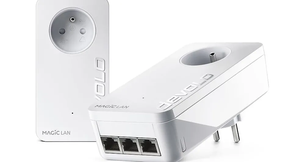 Routeur Et Extension Wifi|Câble Et Connectique Réseau-Kit de 2 adaptateurs CPL 2400 Mbits, Magic 2 LAN triple, avec 3 ports Ethernet