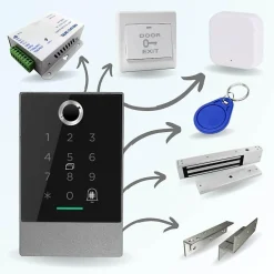 LOCKY Serrure Connectée-Kit de contrôle d'accès connecté - code badge et biométrie - 7 bio