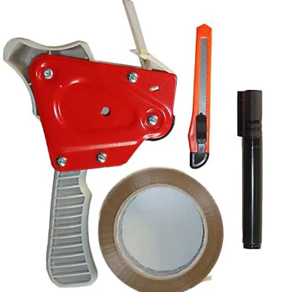 Mottez Kit de déménagement 1 dérouleur + 1 rouleau adhésif + 1 marqueur + 1 cutter