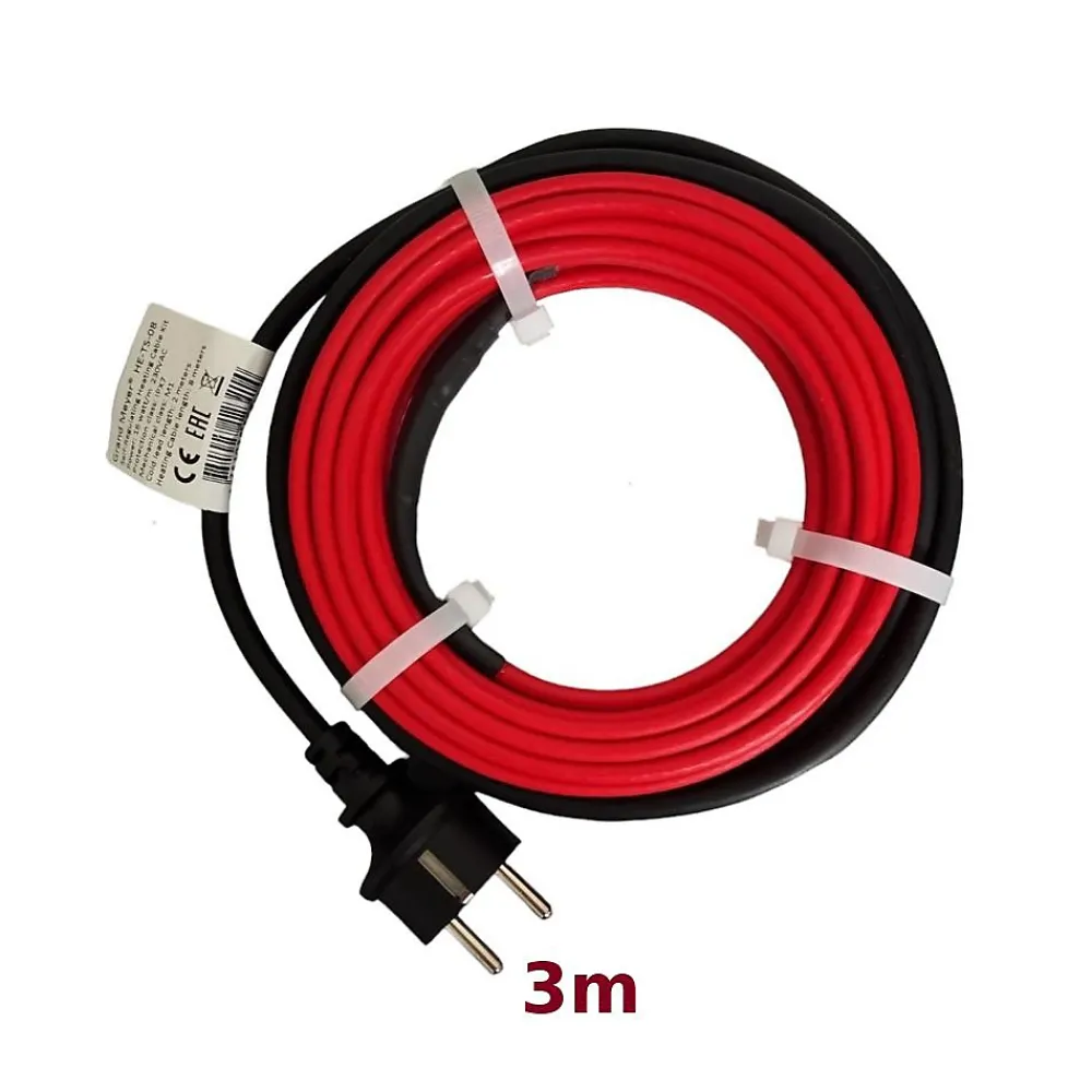 Grand Meyer Gaine Électrique-Kit de protection antigel pour tuyaux HE-TS 3m, 16 W/m, 48 W
