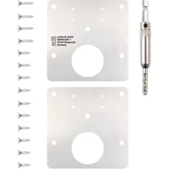 Wolfcraft Gmbh Kit de réparation de réparation charnière de porte 17 pièces Wolfcraft 4658000