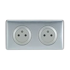 Legrand Prise Encastrable-Kit double prises avec terre Pré-câblées Céliane aluminium