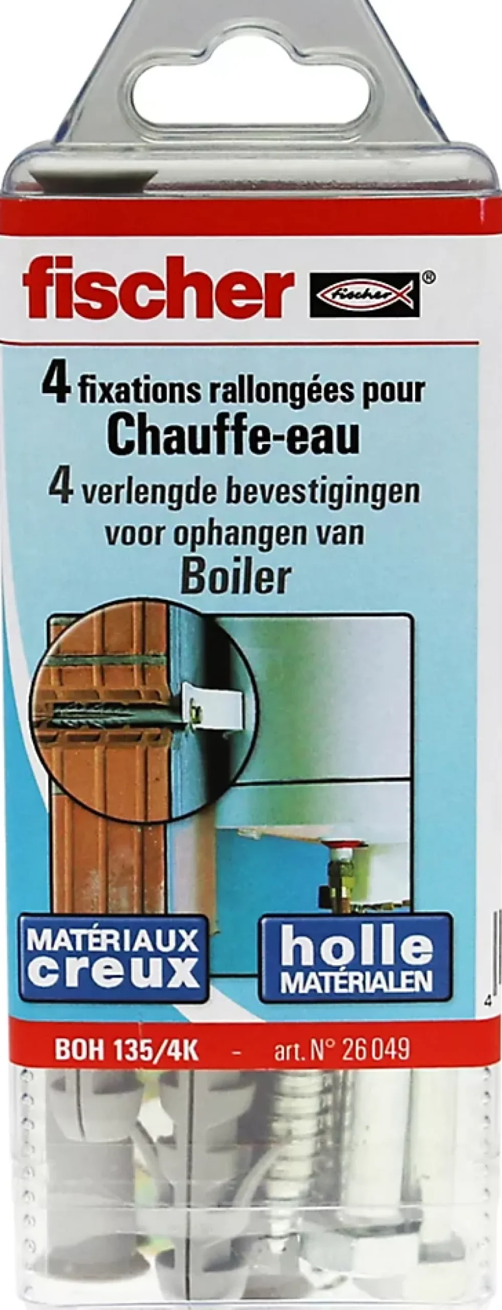 Fischer Kit De Chevilles-Kit fixation chauffe-eau sur brique creuse BOH 135 Fisher