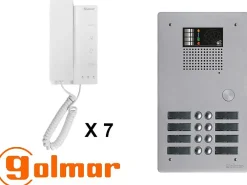 Golmar Interphone-Kit interphone avec 7 combinés Collectif
