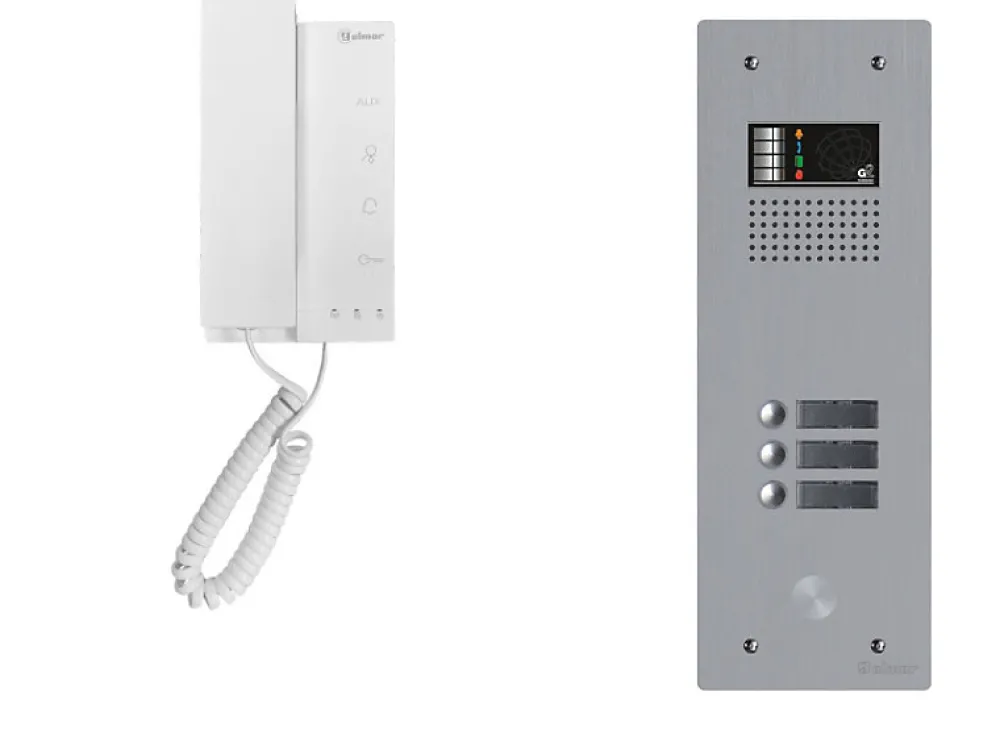 Golmar Kit interphone avec 3 combinés Collectif
