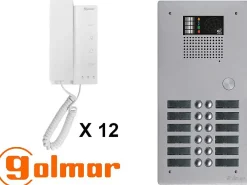Golmar Interphone-Kit interphone avec 12 combinés Collectif