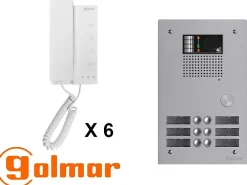 Golmar Kit interphone avec 6 combinés Collectif