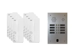 Urmet Interphone-Kit interphone 2 rangées avec 8 combinés Collectif