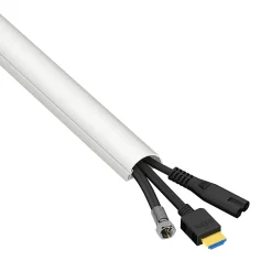 D-Line Moulure, Goulotte Et Plinthe-Kit moulure semi-circulaire 30 x 15 mm blanc avec accessoires, lot de 3
